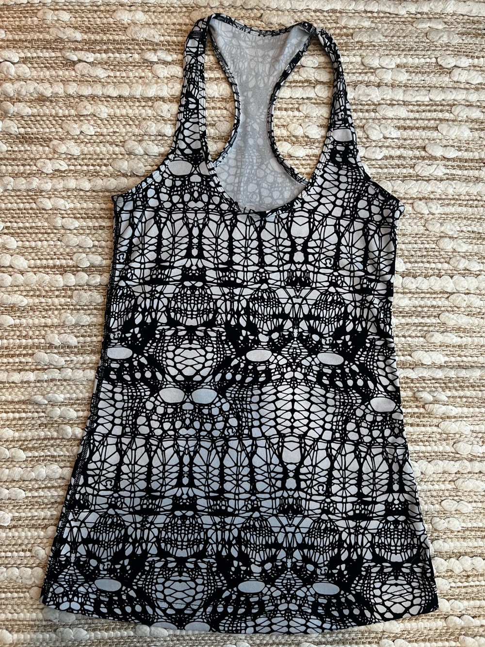 lululemon athletica Black & White Abstract Racerback Tank